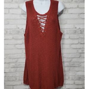 Torrid Sleeveless Long Tunic Tank Top Shirt Summer Burnt Orange Womens 2 (2XL)